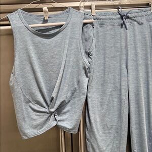 Blue-Gray Tank and Jogger Set by 90 Degrees